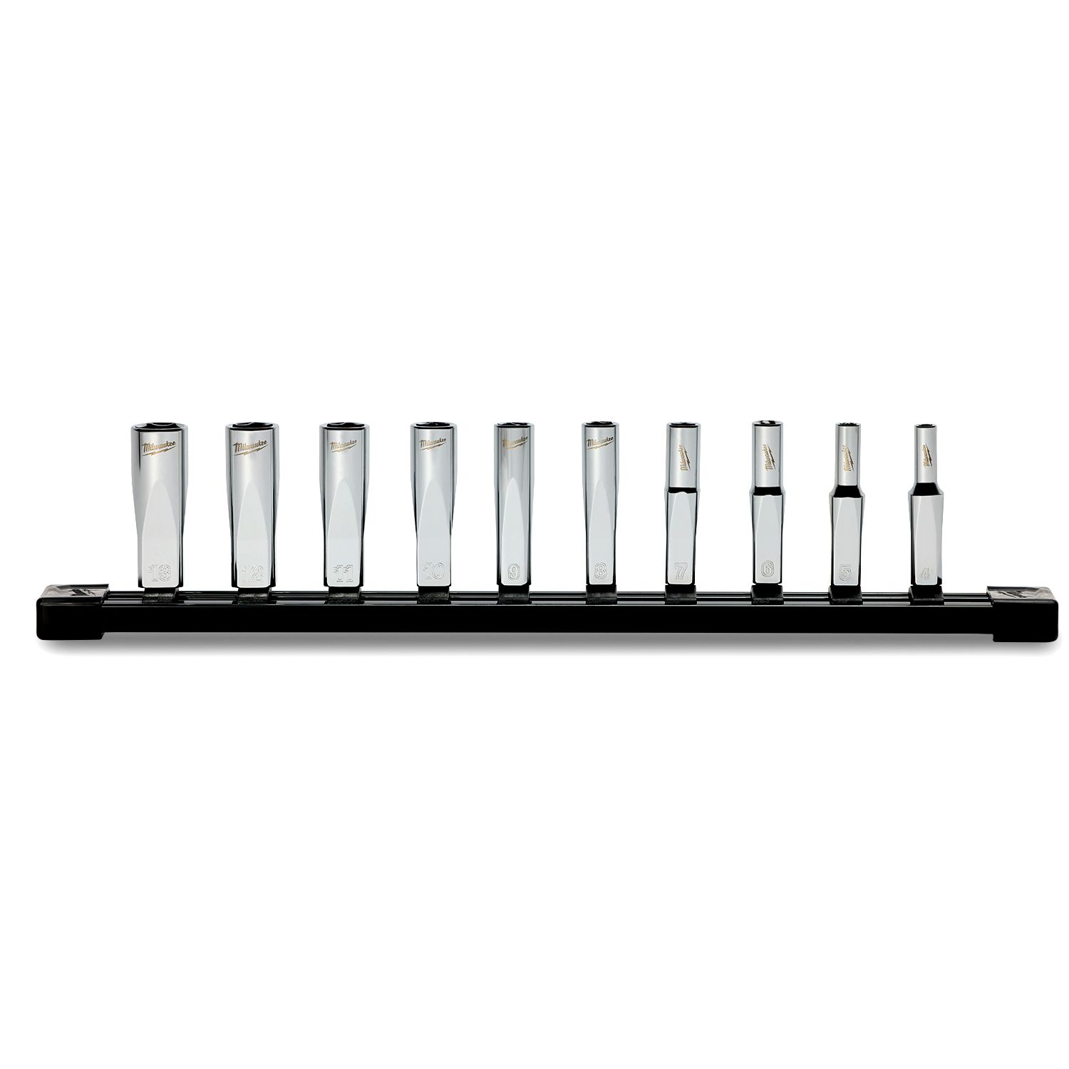 Milwaukee 48229104 10pce 1/4" Drive Deep Metric Socket Set with Storage Rail – image 4