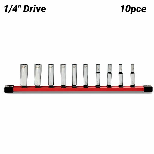 Milwaukee 48229107 10pce 1/4" Drive Deep SAE Socket Set with Storage Rail – image 2