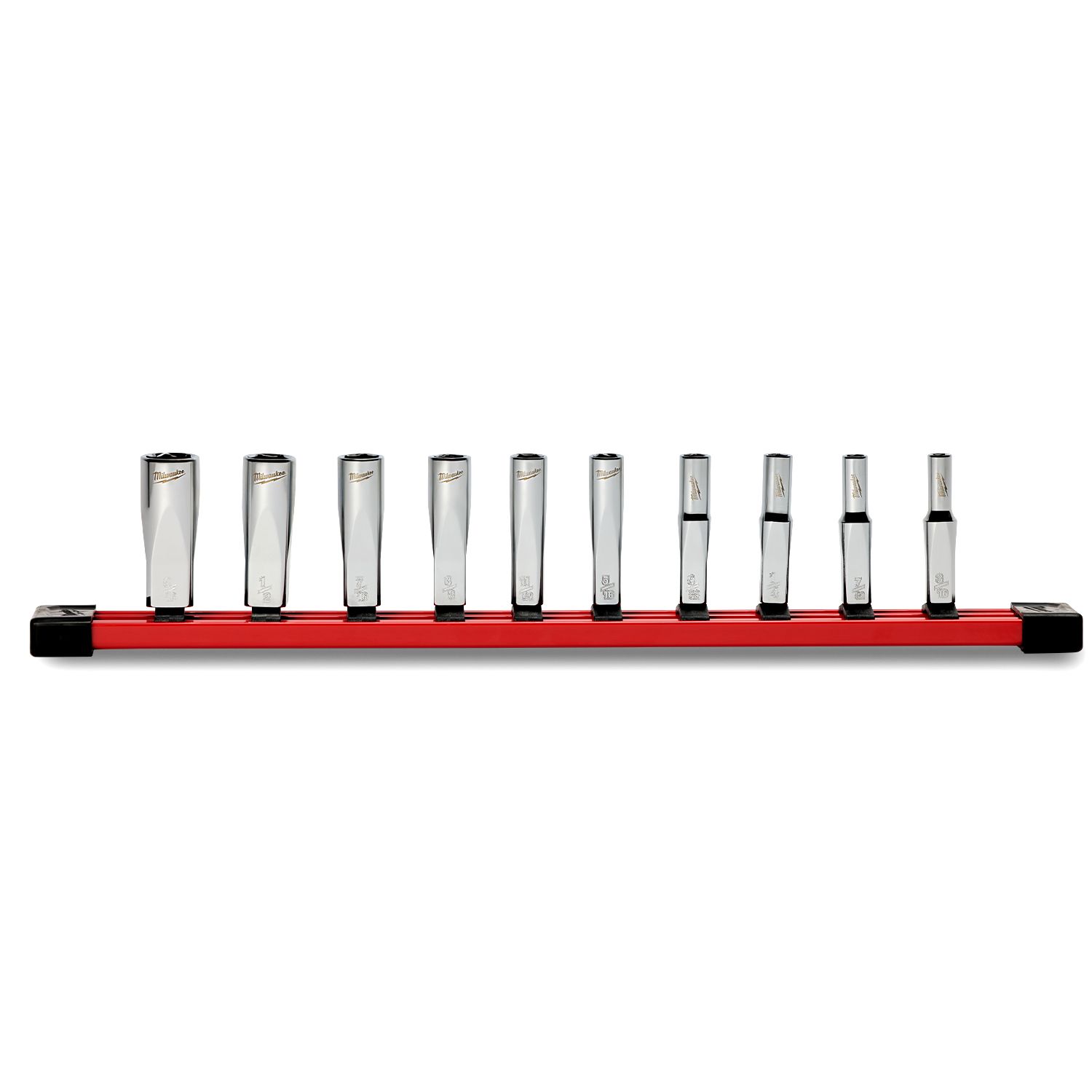 Milwaukee 48229107 10pce 1/4" Drive Deep SAE Socket Set with Storage Rail – image 4