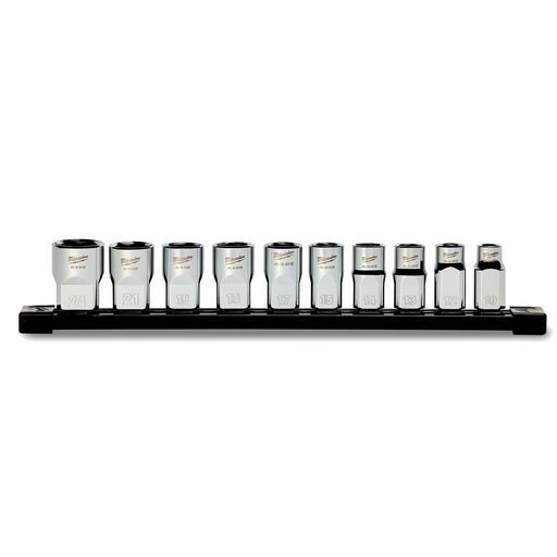 Milwaukee 48229112 10pce 1/2" Drive Standard Metric Socket Set with Storage Rail – image 4