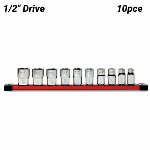 Milwaukee 48229114 10pce 1/2" Drive Standard SAE Socket Set with Storage Rail – image 2