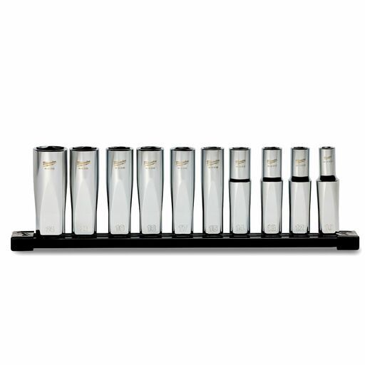 Milwaukee 48229113 10pce 1/2" Drive Deep Metric Socket Set with Storage Rail – image 4