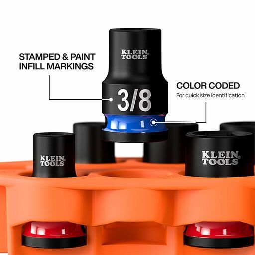 Klein A-33808 7pce Grab-And-Go SAE Impact Socket Set – image 6