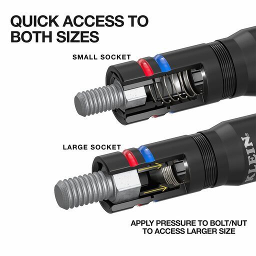 Klein A-652QS 3pce Quad-8 Deep-Well Heavy-Duty Impact SAE Flip Sockets – image 3