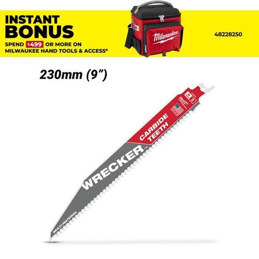 Milwaukee 48005242 230mm (9") 6TPI SAWZALL The WRECKER with Carbide Teeth Demolition Blade