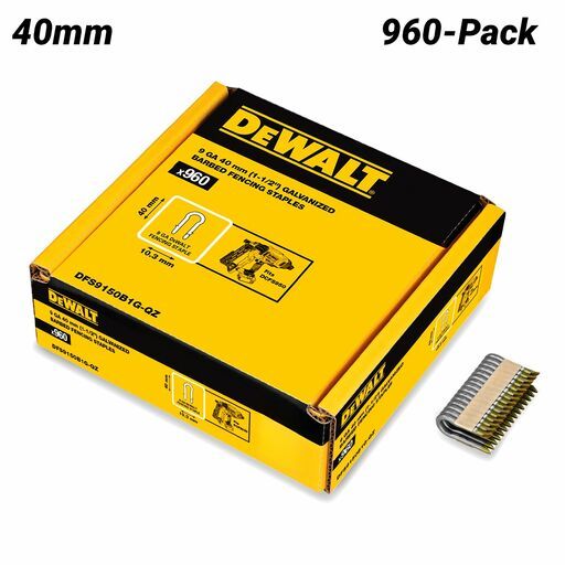 DeWalt DFS9150B1G-QZ 960-Pack 40mm (1.5") 9Ga Galvanised Barbed Fencing Staple to Suit DCFS950 – image 2