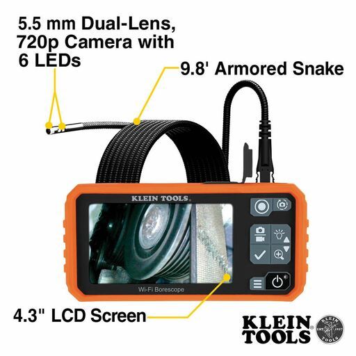 Klein A-ET19 Pro Borescope 3m IP67 Armed Camera with Wi-Fi – image 2