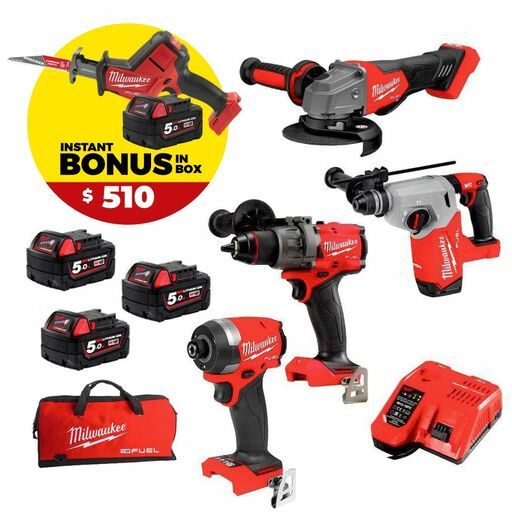 Milwaukee 49323559 5pce SDS Plus MX4 4-Cut Set - MADE IN GERMANY