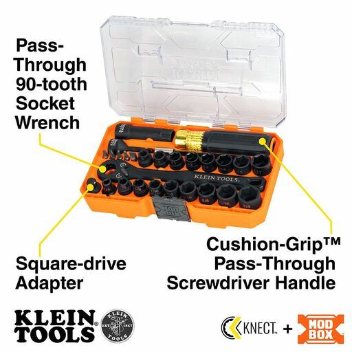 Klein A-65400KNECT 28pce KNECT™ Essential Pass Through Impact Metric / SAE Socket Set – image 4