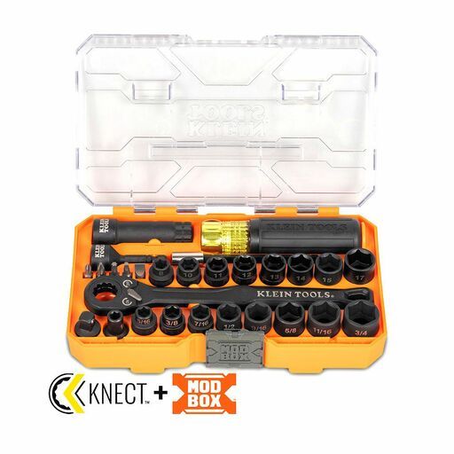 Klein A-65400KNECT 28pce KNECT™ Essential Pass Through Impact Metric / SAE Socket Set – image 2