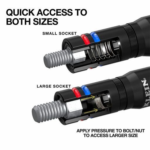 Klein A-654QS 6pce KNECT™ Quad-16 Heavy-Duty Impact Metric / SAE Flip Sockets – image 4