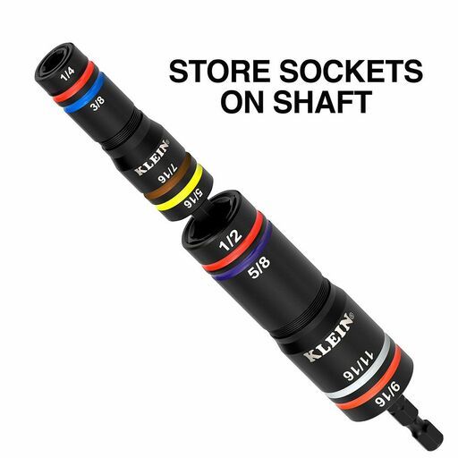 Klein A-654QS 6pce KNECT™ Quad-16 Heavy-Duty Impact Metric / SAE Flip Sockets – image 3