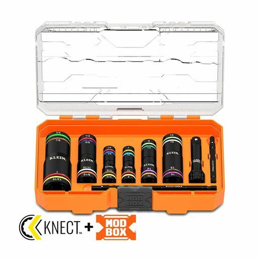 Klein A-656QS 9pce KNECT™ Quad-24 Heavy-Duty Impact Metric / SAE Flip Sockets – image 2