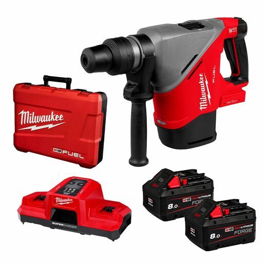 Milwaukee M18FHACO540802FC 18V 8.0Ah REDLITHIUM FORGE FUEL™ 40mm SDS Max Rotary Hammer with VACLINK™ and ONE-KEY™ Combo Kit