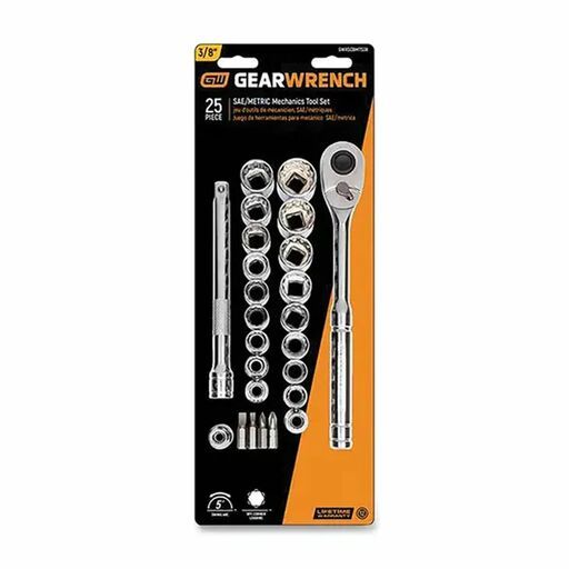 GEARWRENCH GWXSCBMTS38 25pce 3/8" Drive 72-Tooth 12-Point SAE/MM Mechanics Hand Tool Set – image 2