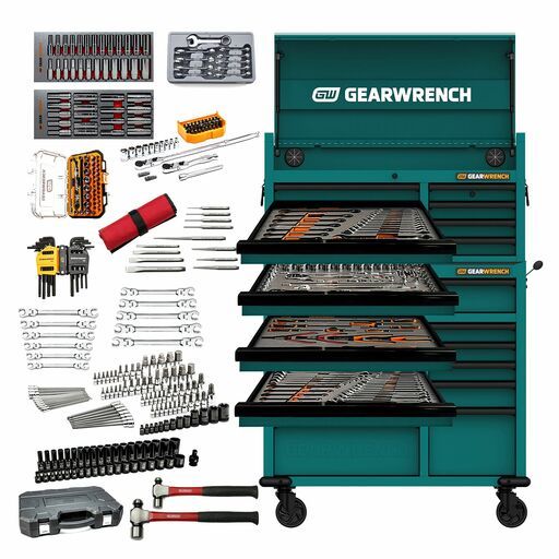 GEARWRENCH 88855TEAL 472pce Combination Tool Kit with 42" 8 Drawer Tool Chest + 42" 11 Drawer Tool Trolley - Teal
