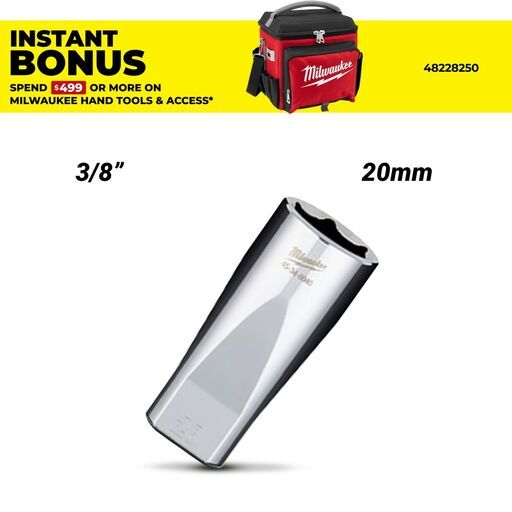 Milwaukee 45348040 3/8" Drive 20mm Metric Deep 6-Point Socket