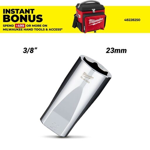 Milwaukee 45348043 3/8" Drive 23mm Metric Deep 6-Point Socket