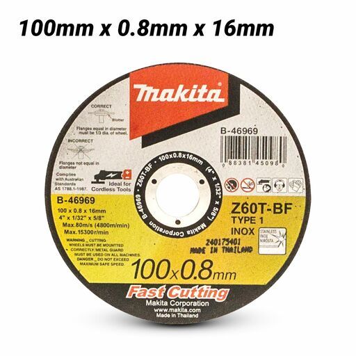 Makita B-46969-12 12-Pack 100mm x 0.8mm x 16mm INOX Cutting Disc