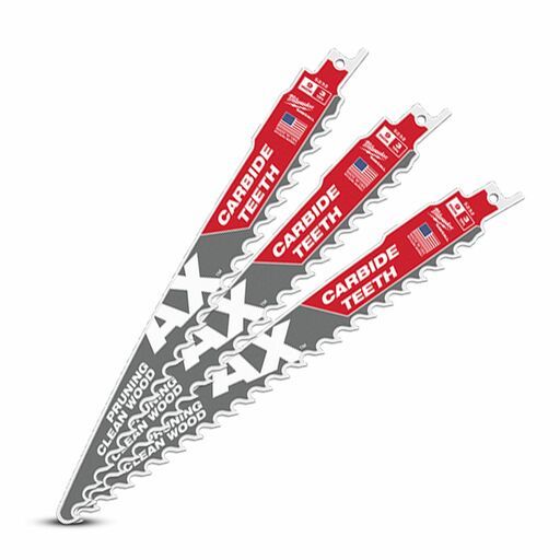 Milwaukee 48005332 3 Pack 225mm (9") 3TPI SAWZALL The AX with Carbide Teeth Pruning Blades – image 4
