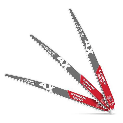 Milwaukee 48475333 (48005333) 3 Pack 305mm (12") 3TPI SAWZALL The AX with Carbide Teeth Pruning Blades – image 4