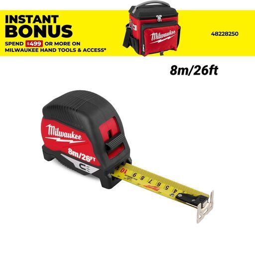 Milwaukee 4932498771T 8m (26ft) Compact Magnetic Tape Measure