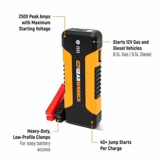 GEARWRENCH GWLBJ20AU 2500A 12V Lithium Battery Jump Starters and Powerbanks – image 6