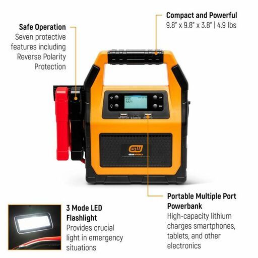 GEARWRENCH GWLBJ30AU 3000A 12V/24V Lithium Battery Jump Starter and Powerbank – image 8