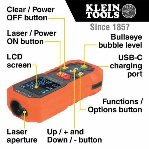 Klein A-93LDM200 200 Foot Laser Distance Measure – image 5