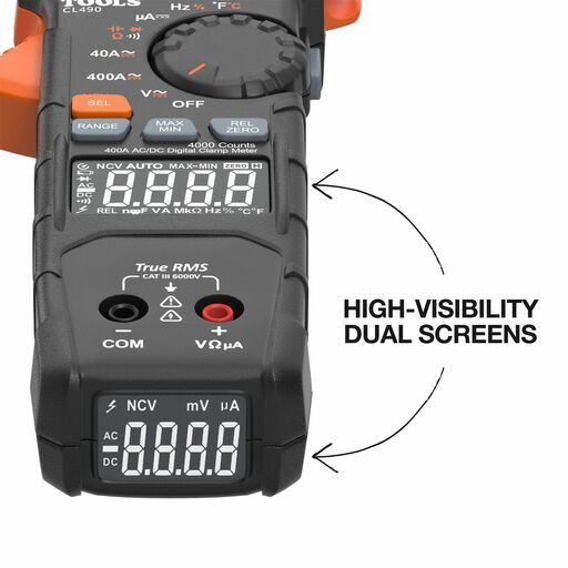 Klein A-CL490 400A AC/DC Dual-Display Auto-Ranging Digital Clamp Meter – image 3