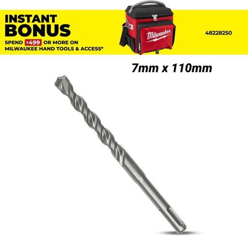 Milwaukee 4932353820 7mm x 110mm SDS Plus M2 2-Cut Drill Bit