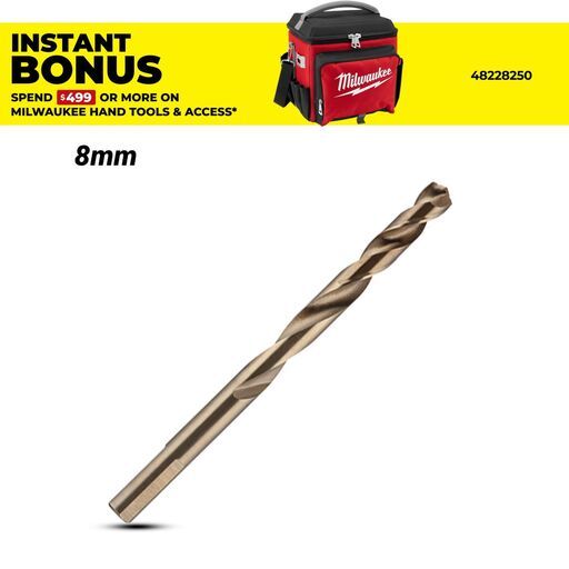 Milwaukee 48892519 8mm RED HELIX™ Cobalt Drill Bit