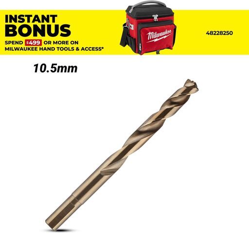 Milwaukee 48892524 10.5mm RED HELIX™ Cobalt Drill Bit