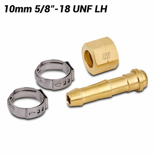 Cigweld CW692 10mm 5/8"-18 UNF LH  BlueJet Hose Connection Kit with Clips