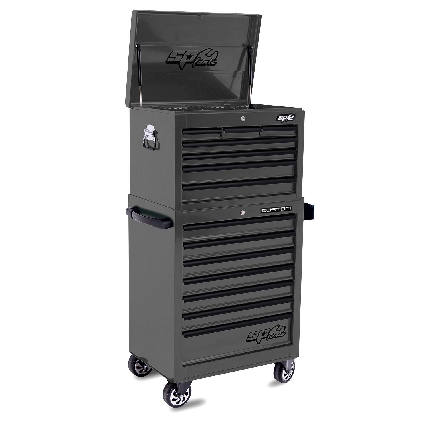 SP Tools SP50124GY 290pce 14 Drawer Custom Series Grey Metric / SAE Mechanical Tool Set With Roller Cabinet – image 4
