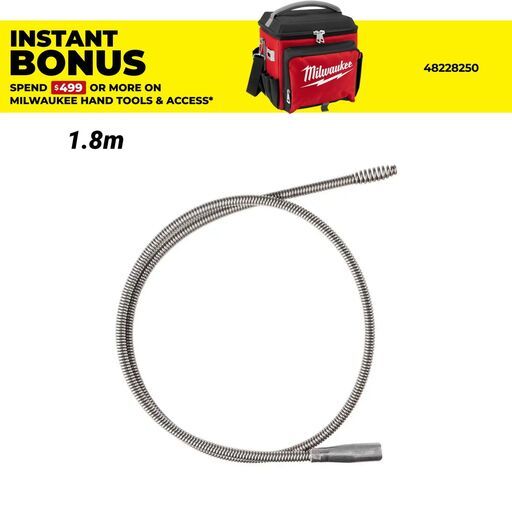 Milwaukee 48533576 TRAPSNAKE 1.8 m (6') Toilet Auger Replacement Cable