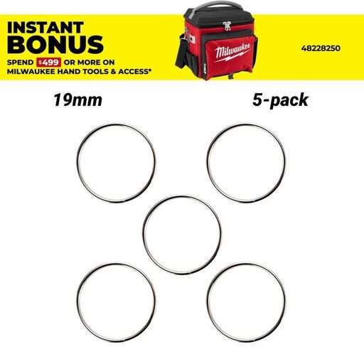 Milwaukee 48228880 5-Pack 19mm (3/4") 0.9kg (2lb) Split Ring Lanyard Attachment