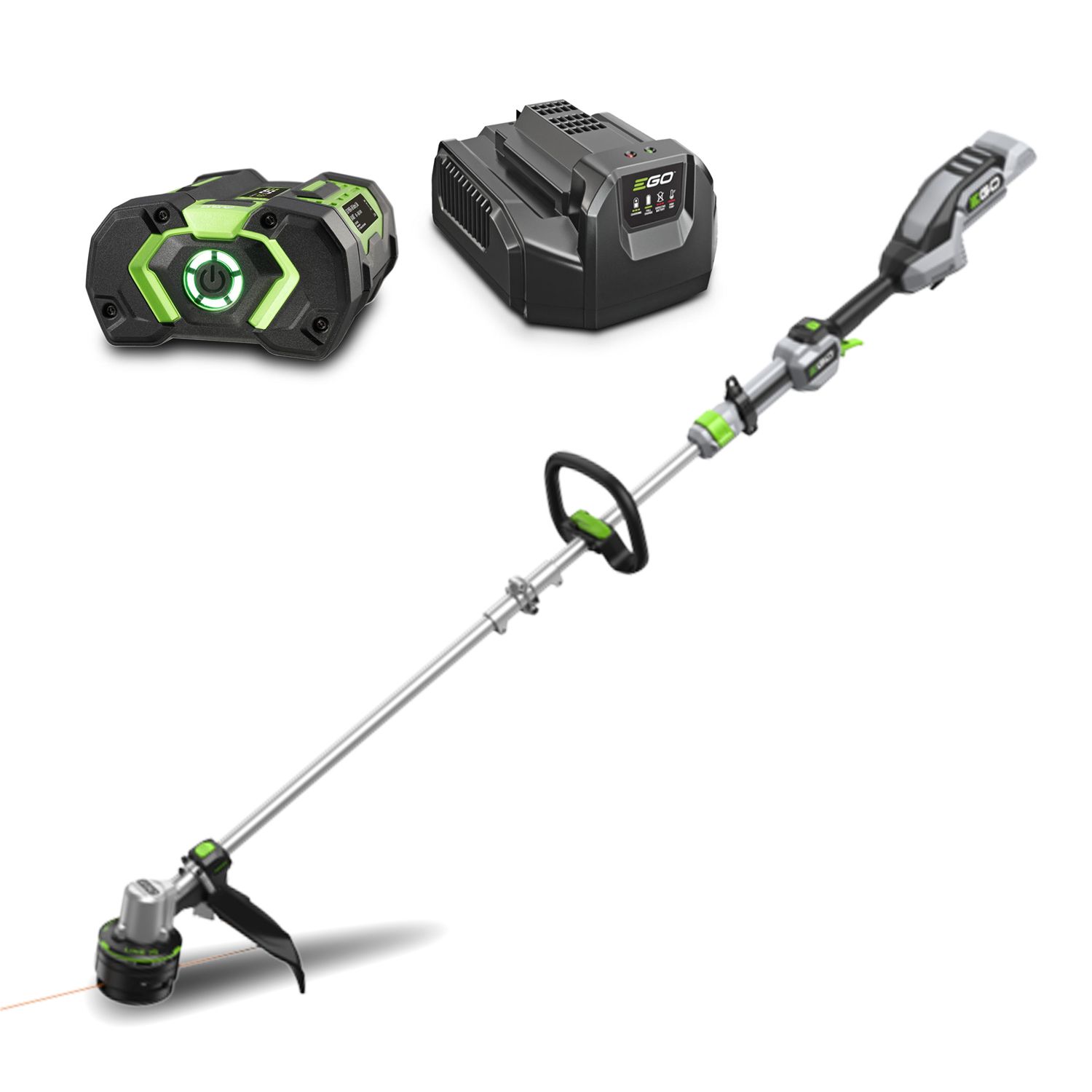 EGO ST1611E-T 56V 2.5Ah Li-ion Cordless Brushless POWER+ 400mm PowerLoad Line Trimmer with Carbon Fibre Shaft Combo Kit – image 1