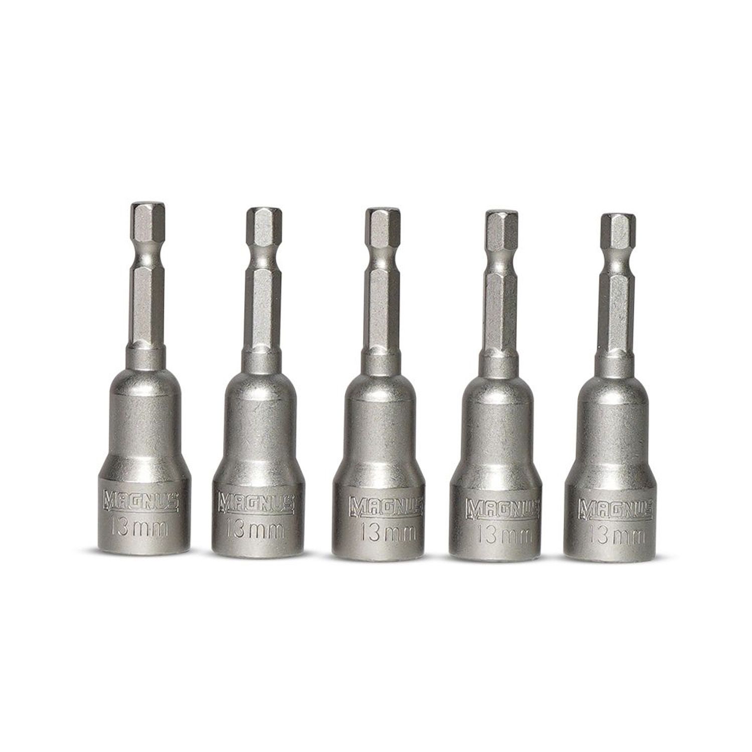 Buy 5PCS 13mm X 65mm Magnetic Nut Driver Set – Impact Socket Adapter Drill Bit With 1/4" Hex Shank For Power Tools, Screwdriver, And DIY Repairs | Mighty Ape NZ