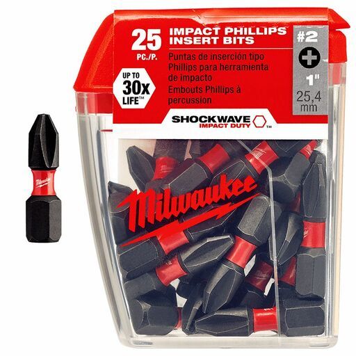 Milwaukee 48324604 25-Pack Phillips #2 SHOCKWAVE Insert Bit – image 5