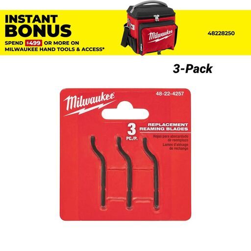 Milwaukee 48224257 3-Pack Replacement Reaming Blades