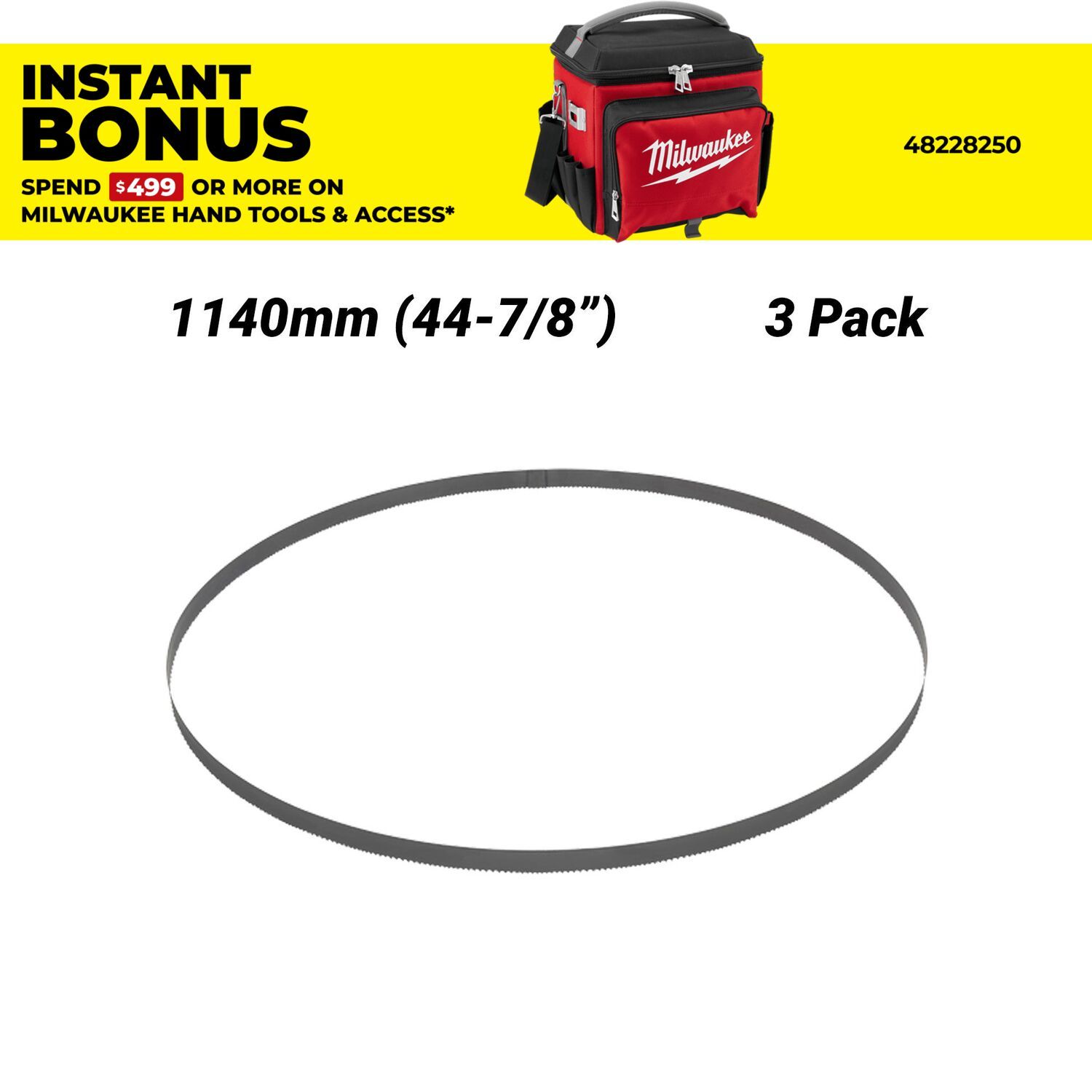 Milwaukee 48390531 3-Pack 1140mm 24 TPI Deep Cut Portable Band Saw Blades – image 1