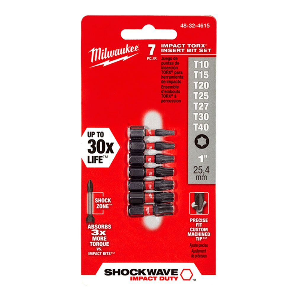 Milwaukee 48324615 7pce SHOCKWAVE Insert Bit TORX Set – image 5