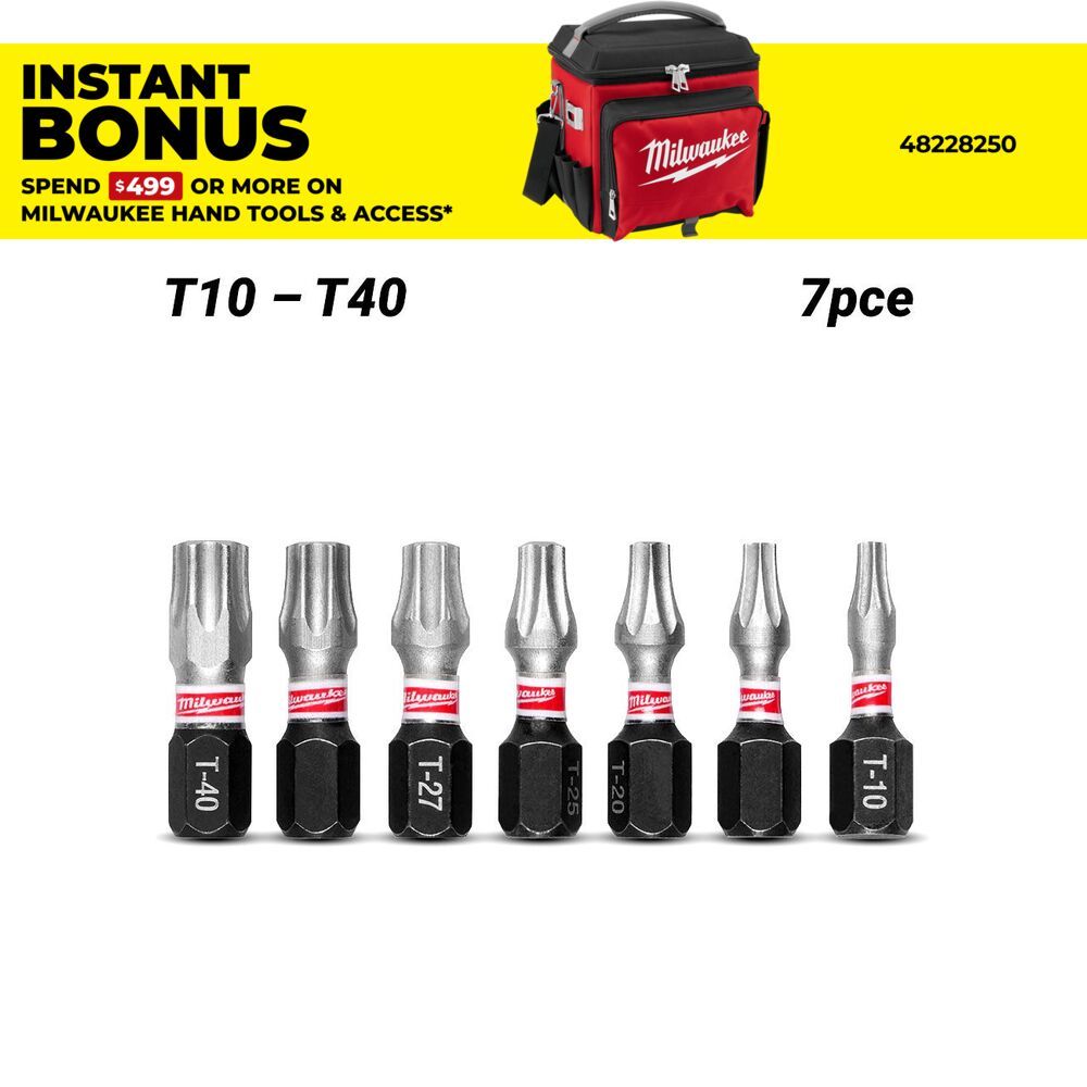 Milwaukee 48324615 7pce SHOCKWAVE Insert Bit TORX Set – image 1