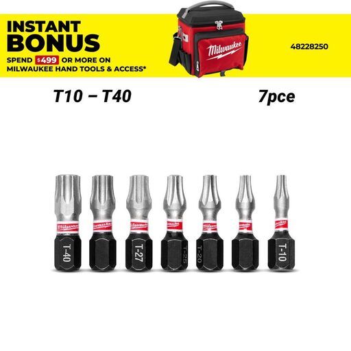 Milwaukee 48324615 7pce SHOCKWAVE Insert Bit TORX Set