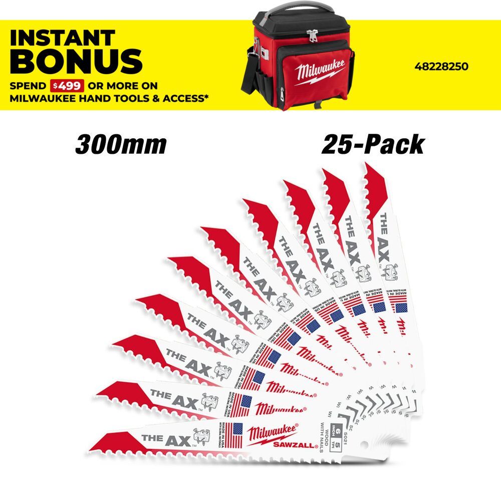 Milwaukee 48008027 25-Pack 300mm (12") 5TPI The AX SAWZALL Reciprocating Blades – image 1
