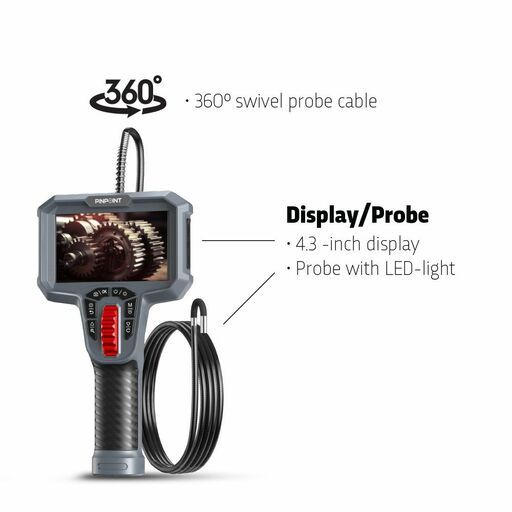 Pinpoint PBW432M 4.3" Colour LCD 2m Cable Waterproof Borescope 360° Inspection Camera – image 3