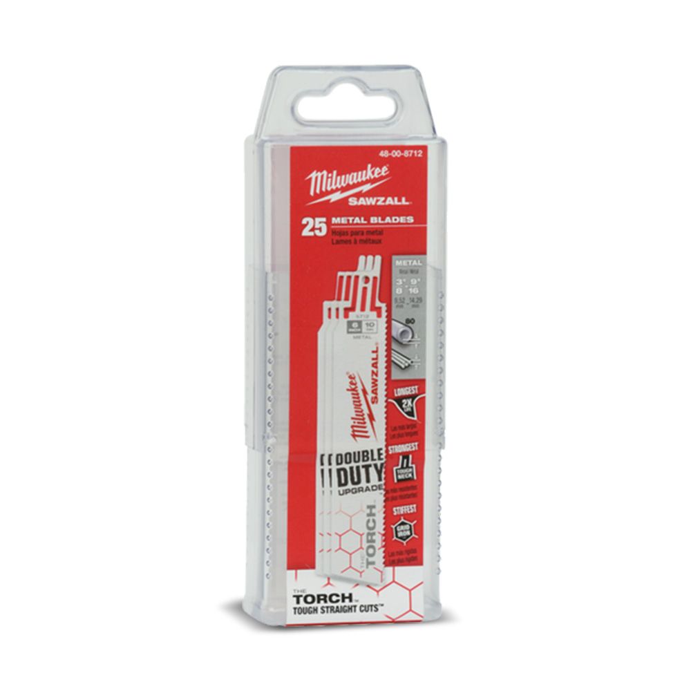 Milwaukee 48008784 25-Pack 150mm (6") 18TPI The Torch SAWZALL Metal Demolition Reciprocating Blades – image 6
