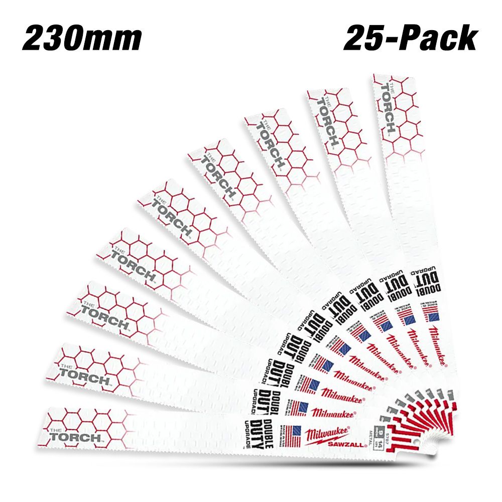 Milwaukee 48008787 25-Pack 230mm (9") 14TPI The Torch SAWZALL Metal Demolition Reciprocating Blades – image 2