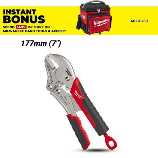 Milwaukee 48223807 178mm (7") TORQUE LOCK Straight Jaw Locking Pliers Durable Grip